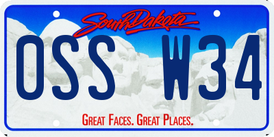 SD license plate 0SSW34