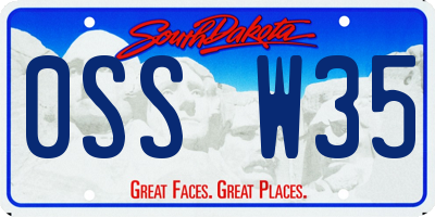 SD license plate 0SSW35