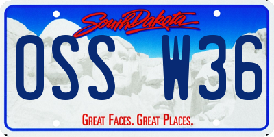 SD license plate 0SSW36