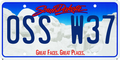 SD license plate 0SSW37