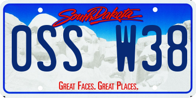 SD license plate 0SSW38