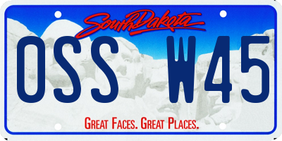 SD license plate 0SSW45