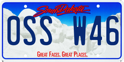 SD license plate 0SSW46