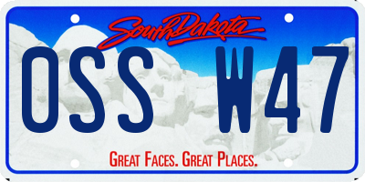 SD license plate 0SSW47