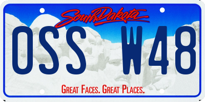 SD license plate 0SSW48