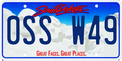 SD license plate 0SSW49