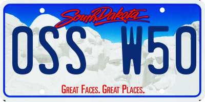 SD license plate 0SSW50