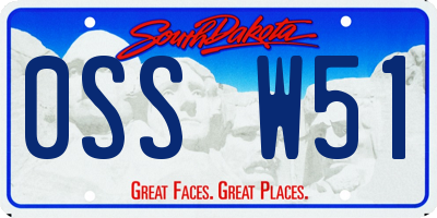 SD license plate 0SSW51