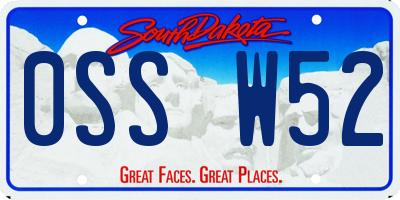 SD license plate 0SSW52
