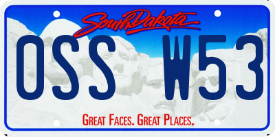 SD license plate 0SSW53