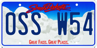 SD license plate 0SSW54