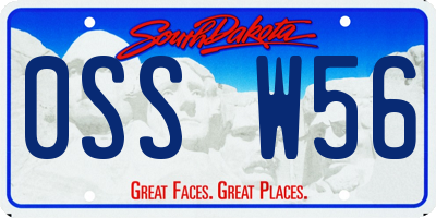SD license plate 0SSW56