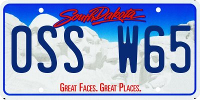 SD license plate 0SSW65