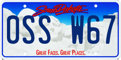 SD license plate 0SSW67
