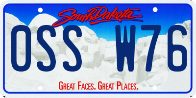 SD license plate 0SSW76