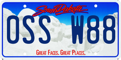 SD license plate 0SSW88