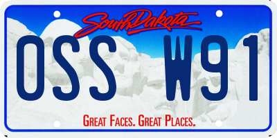 SD license plate 0SSW91