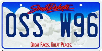 SD license plate 0SSW96