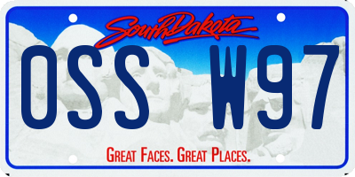 SD license plate 0SSW97