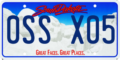 SD license plate 0SSX05