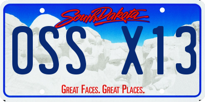 SD license plate 0SSX13