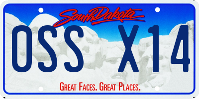 SD license plate 0SSX14
