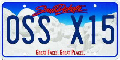 SD license plate 0SSX15