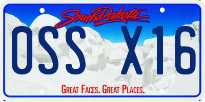 SD license plate 0SSX16