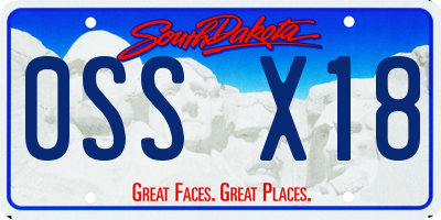 SD license plate 0SSX18