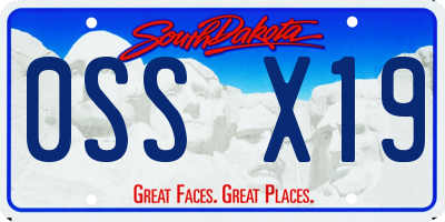 SD license plate 0SSX19