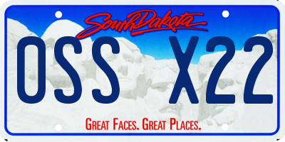 SD license plate 0SSX22