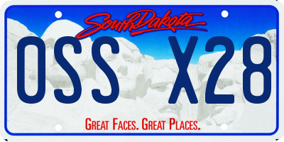 SD license plate 0SSX28