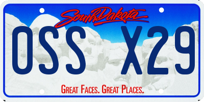 SD license plate 0SSX29