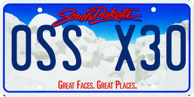SD license plate 0SSX30