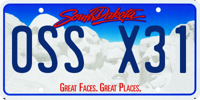 SD license plate 0SSX31