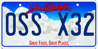 SD license plate 0SSX32
