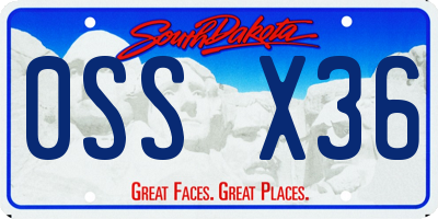 SD license plate 0SSX36