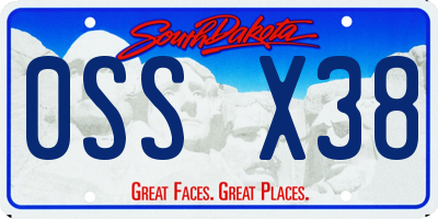 SD license plate 0SSX38