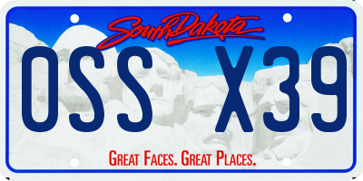 SD license plate 0SSX39