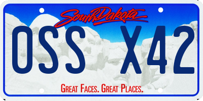 SD license plate 0SSX42