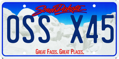 SD license plate 0SSX45