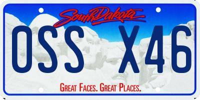 SD license plate 0SSX46