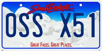 SD license plate 0SSX51
