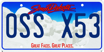 SD license plate 0SSX53