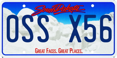 SD license plate 0SSX56