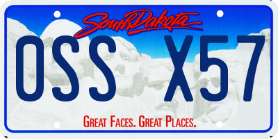 SD license plate 0SSX57