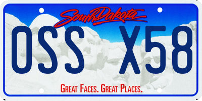 SD license plate 0SSX58