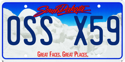 SD license plate 0SSX59