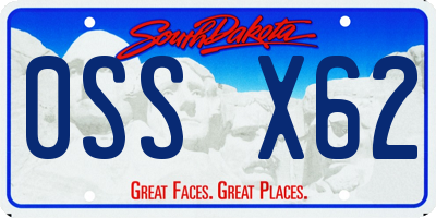 SD license plate 0SSX62