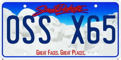 SD license plate 0SSX65